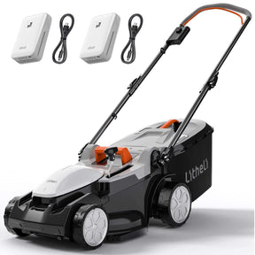 Litheli Cordless Lawn Mower, 2*20V Electric Lawn Mowers, 16 Inch, Adjustment Heights, Light Weight, With 2*4.0Ah Portable Battery, for Garden/Yard/Farm