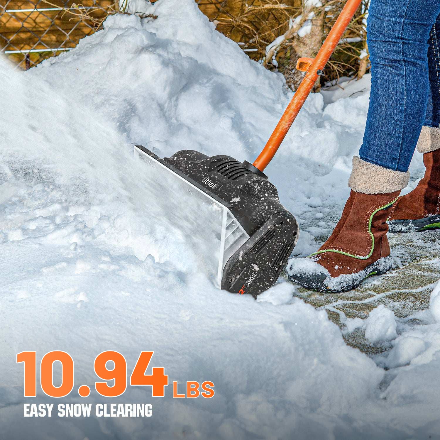 U20 2×20V 12" Brushed Cordless Snow Shovel | Includes 1×4.0Ah + 1×2.0Ah Batteries | 10.94lbs, 20ft Snow Throw, Clears up to 6-car Driveways