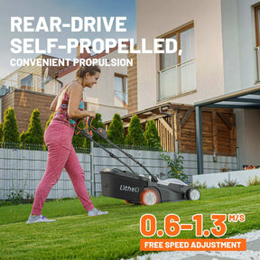 Litheli Cordless Brushless Self-Propelled Lawn Mower , 2*20V 18" Cordless Lawn Mowerwith 2*4.0Ah Battery