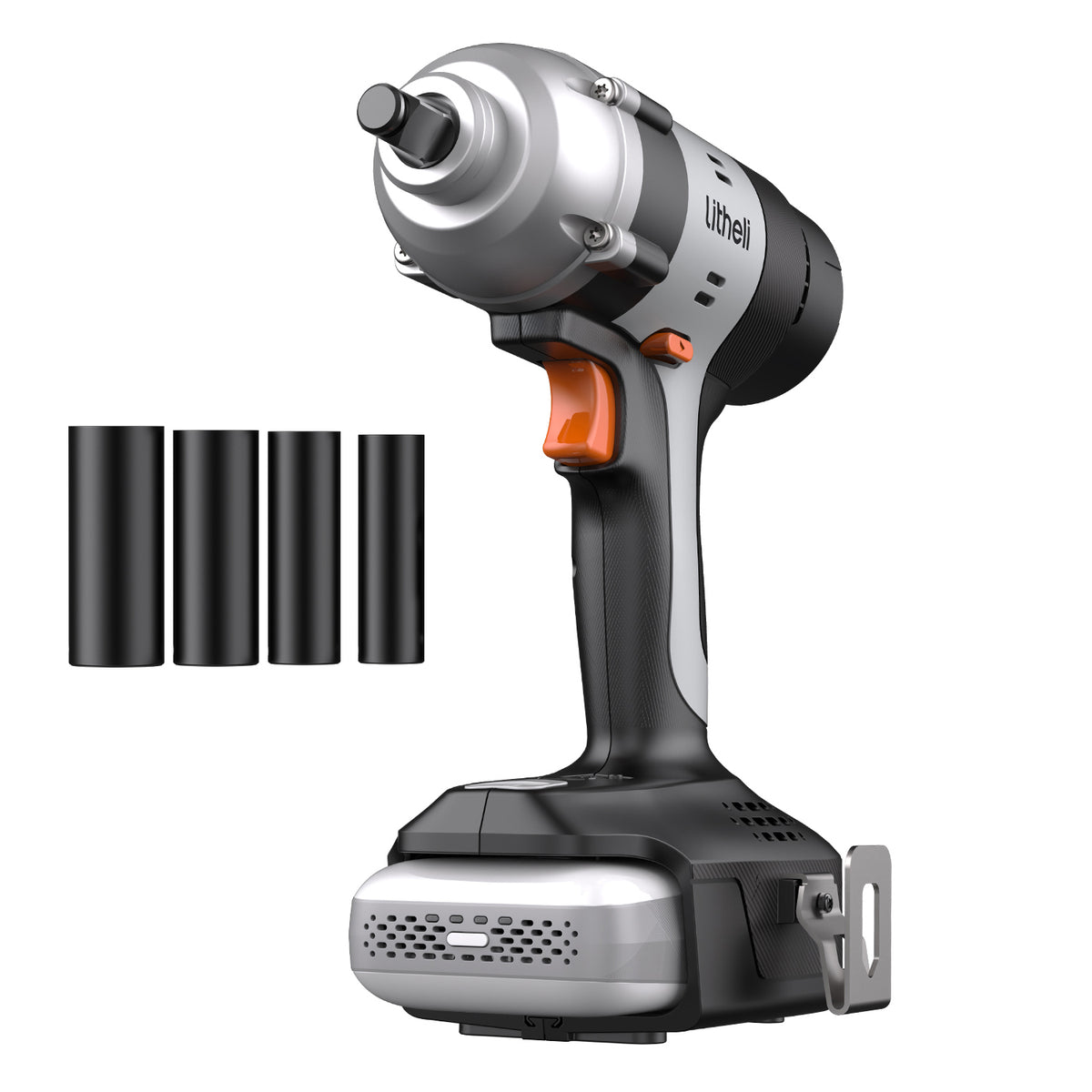 Litheli 20V Cordless Impact Wrench, 1/2" Impact Drill with 400N.m Max Torque, LED Light for Dark Environment, 2.0Ah Battery Power Impact driver for Home Car Tires Mower