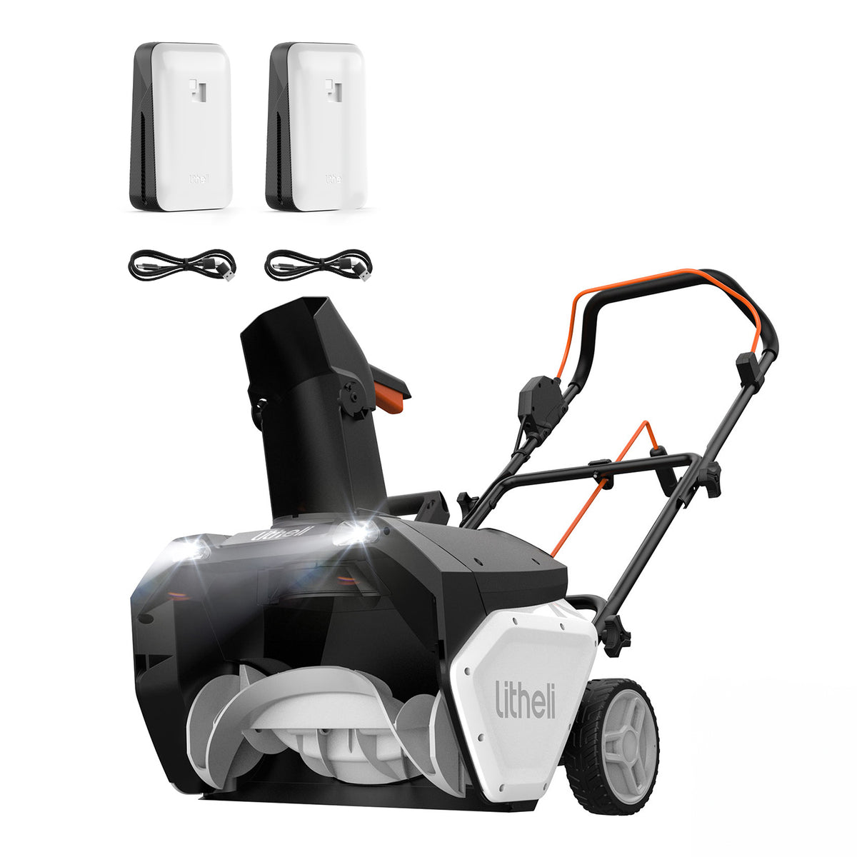 U20 2×20V 20" Brushless Cordless Snow Blower |Includes 2x4.0Ah Batteries | 180° Chute, LED Headlights