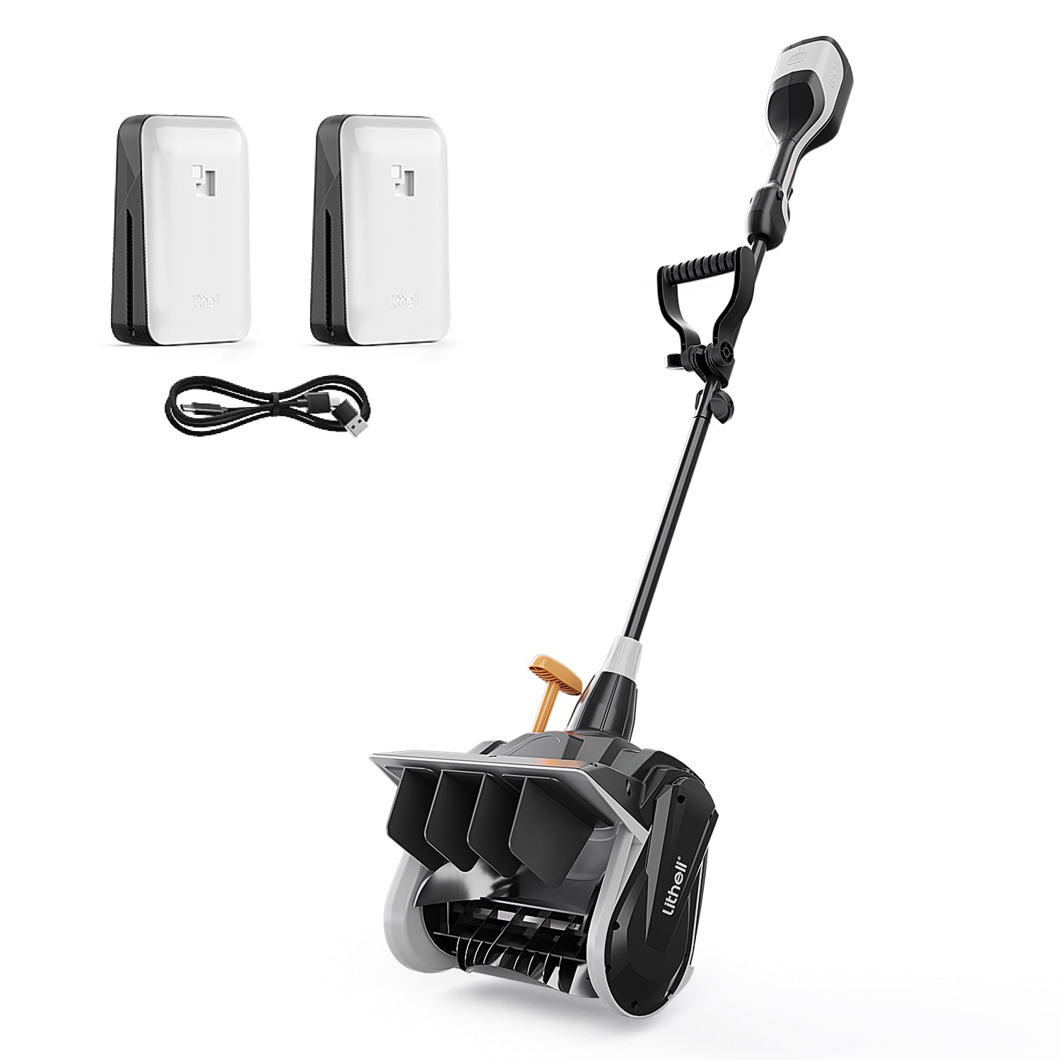 Litheli U20 Cordless Snow Shovel, 20V 13-inch Battery Powered Snow Thrower, Battery Snow Blower with Brushless Motor, with 2*2.5Ah Li-ion Battery