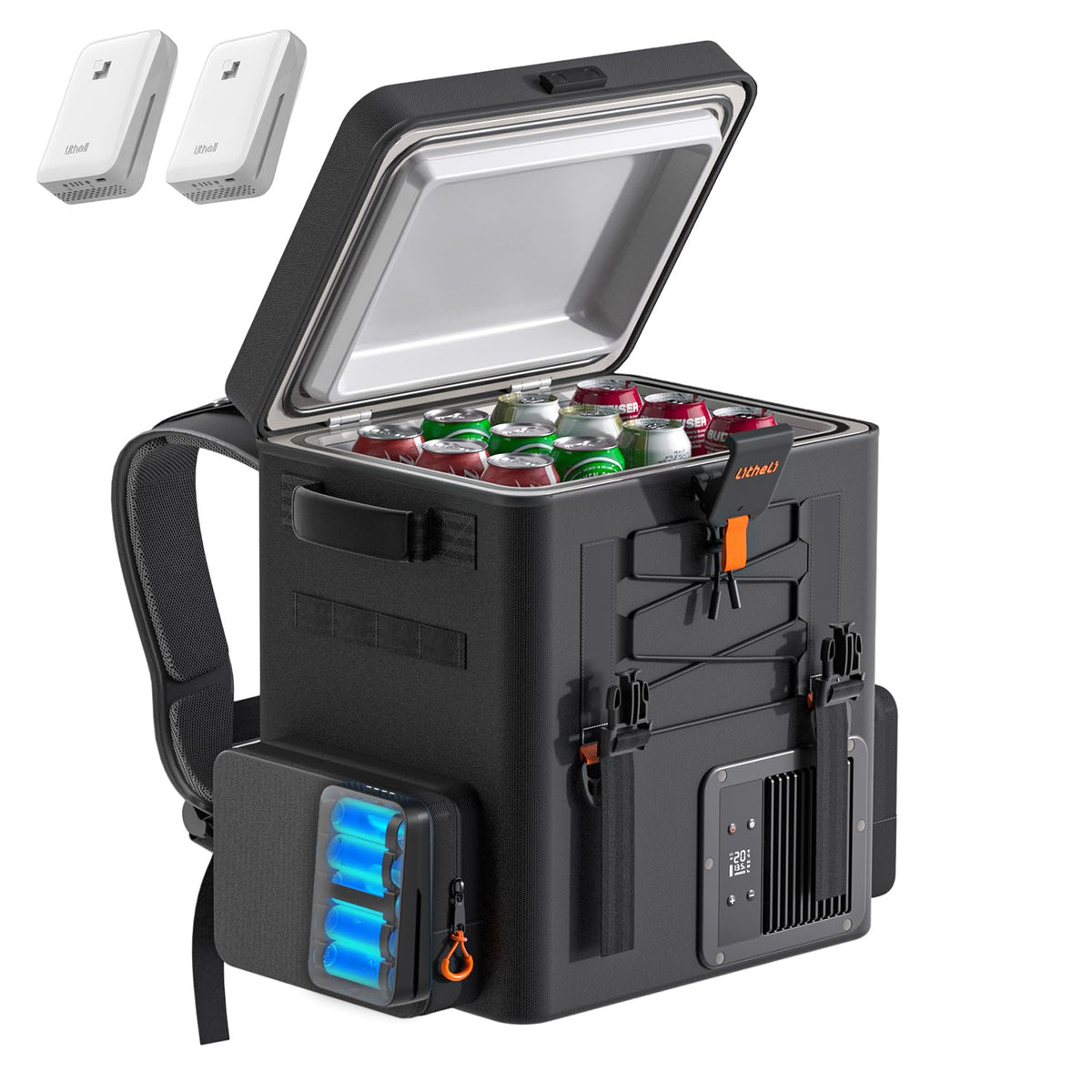 Litheli 16L Backpack Refrigerator, Portable Electric Fridge Freezer Compressor Cooler for Fast Cooling Down to -4°F with Ergonomic Backpack Design for Camping, Road Trips, RV, Boat, Beach