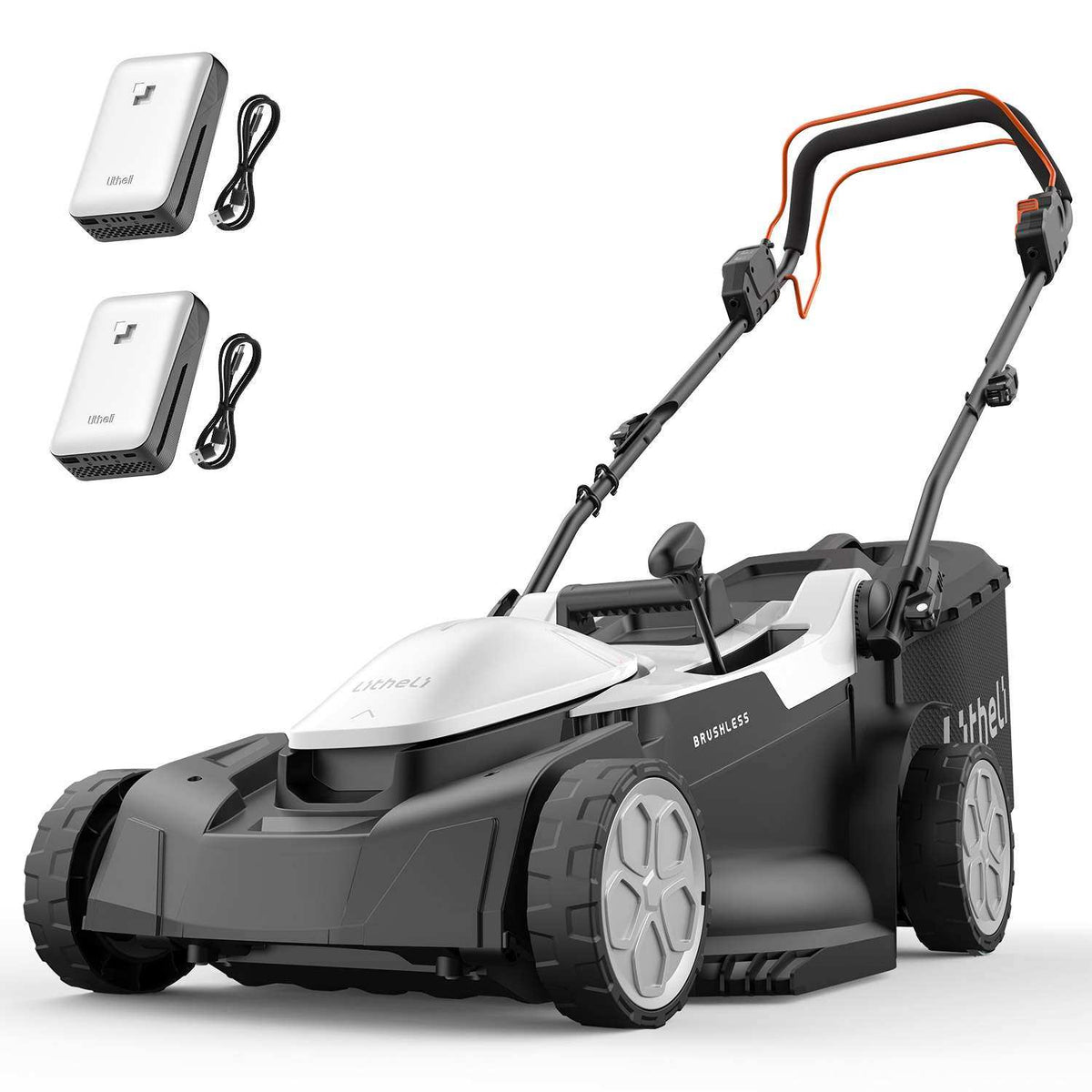 Litheli Cordless Brushless Self-Propelled Lawn Mower , 2*20V 18" Cordless Lawn Mowerwith 2*4.0Ah Battery