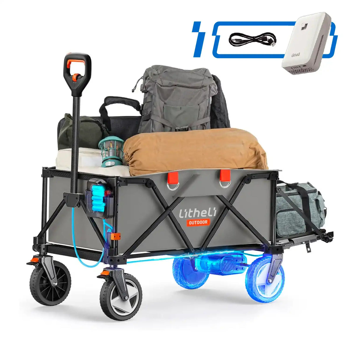 Litheli V140i SE Grey : The Ultimate Electric Camping Wagon|With 1 × 4.0Ah SE Battery