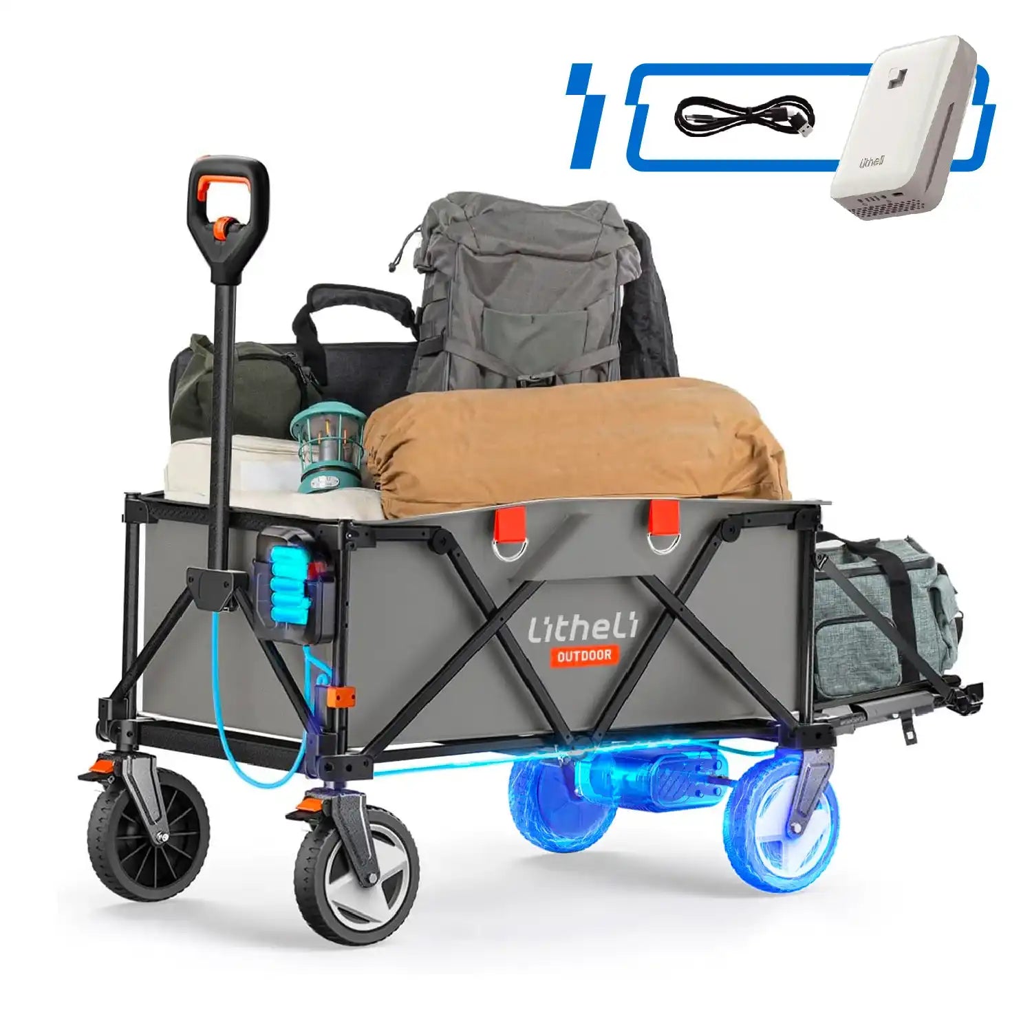 Litheli V140i SE Grey : The Ultimate Electric Camping Wagon|With 1 × 4.0Ah SE Battery