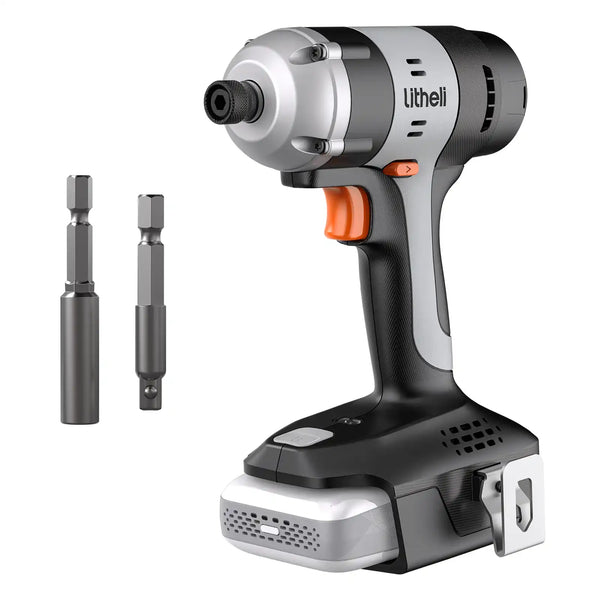 Litheli 20V Cordless Impact Driver, 180N·m Torque, 1/4" Hex, 2.0Ah Battery for DIY Projects.