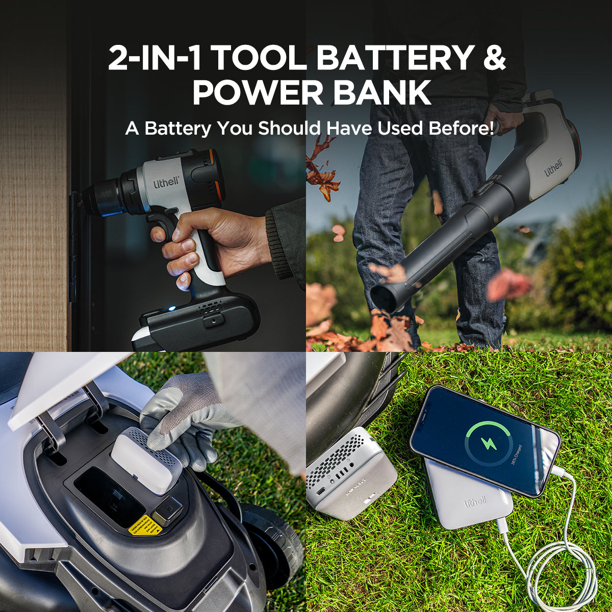 Litheli 4.0Ah 20V 2-in-1 Tool Battery & Power Bank