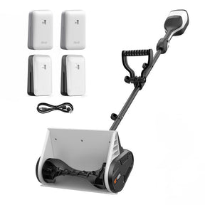 U20 2×20V 12" Brushless Cordless Snow Shovel | Includes 2×4.0Ah+2×4.0Ah SE Batteries | 12.77lbs, 25ft Snow Throw, Clears up to 9-car Driveways