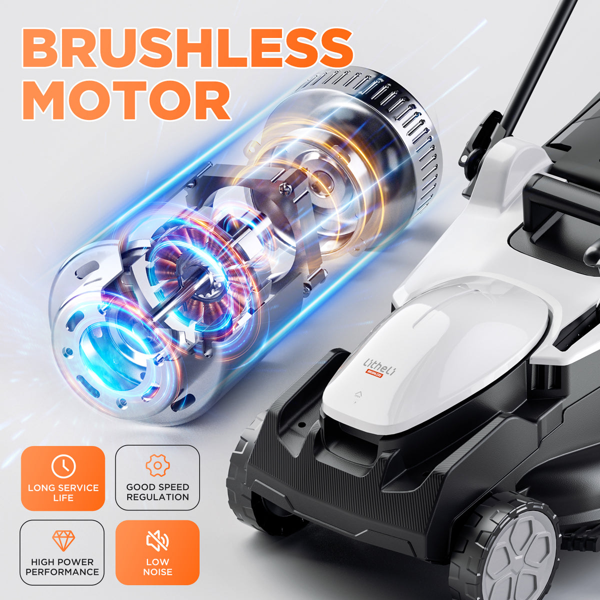 U20 16-Inch Brushless Lawn Mower | Includes 2 x 4.0Ah Batteries