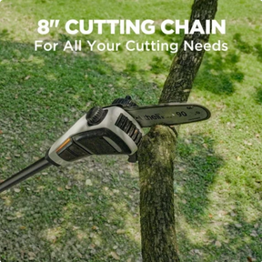 Litheli U20 Pole Saw for Tree Trimming, 8'' Electric Cordless Pole Saws, 27.5ft/s Cutting Speed with 2.5Ah Battery for Branch Cutting, Trimming, Pruning