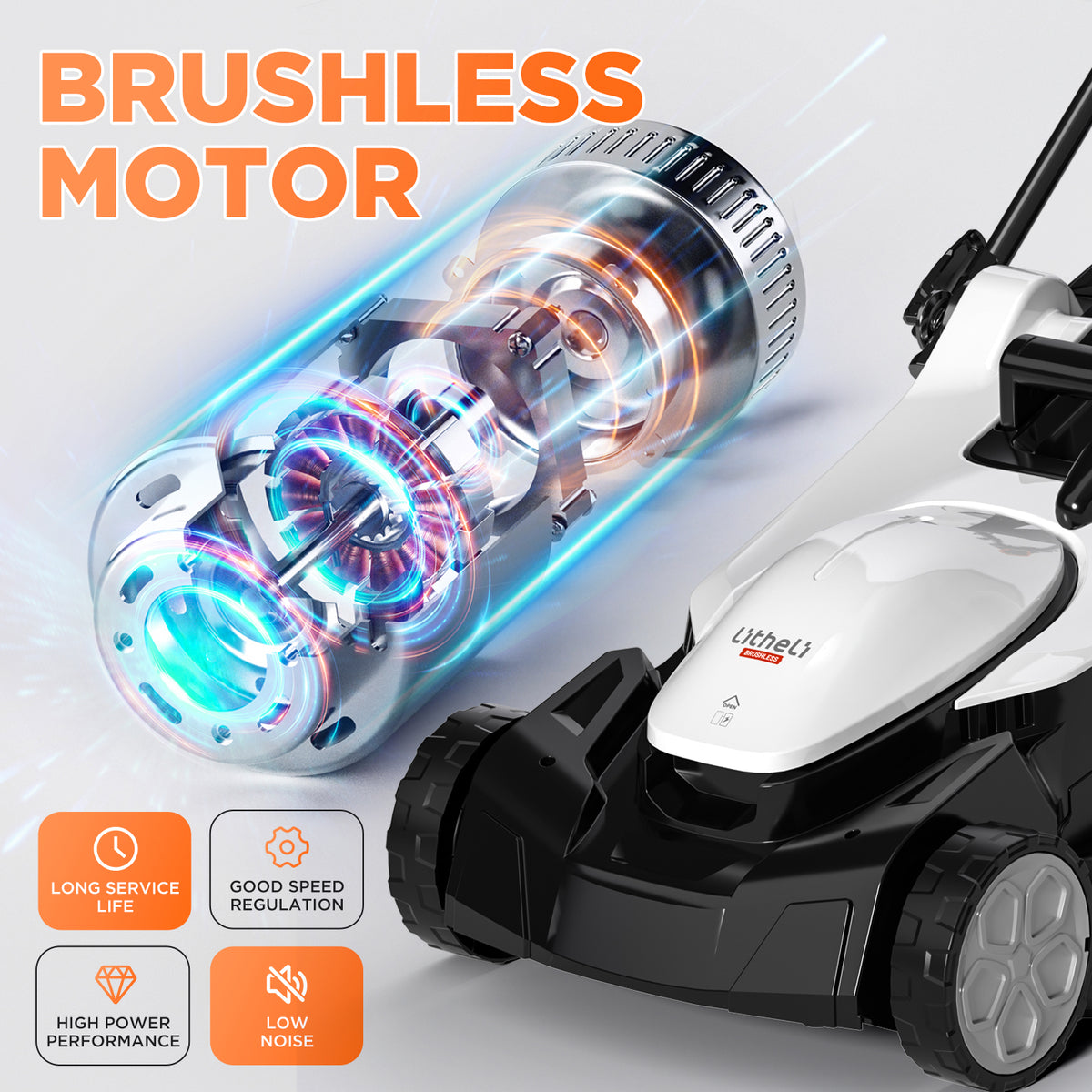 U20 18-Inch Cordless Lawn Mowers | Brushless Models with 4.0Ah Battery Options