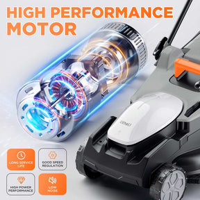 Litheli Cordless Lawn Mower, 2*20V Electric Lawn Mowers, 16 Inch, Adjustment Heights, Light Weight, With 2*4.0Ah Portable Battery, for Garden/Yard/Farm