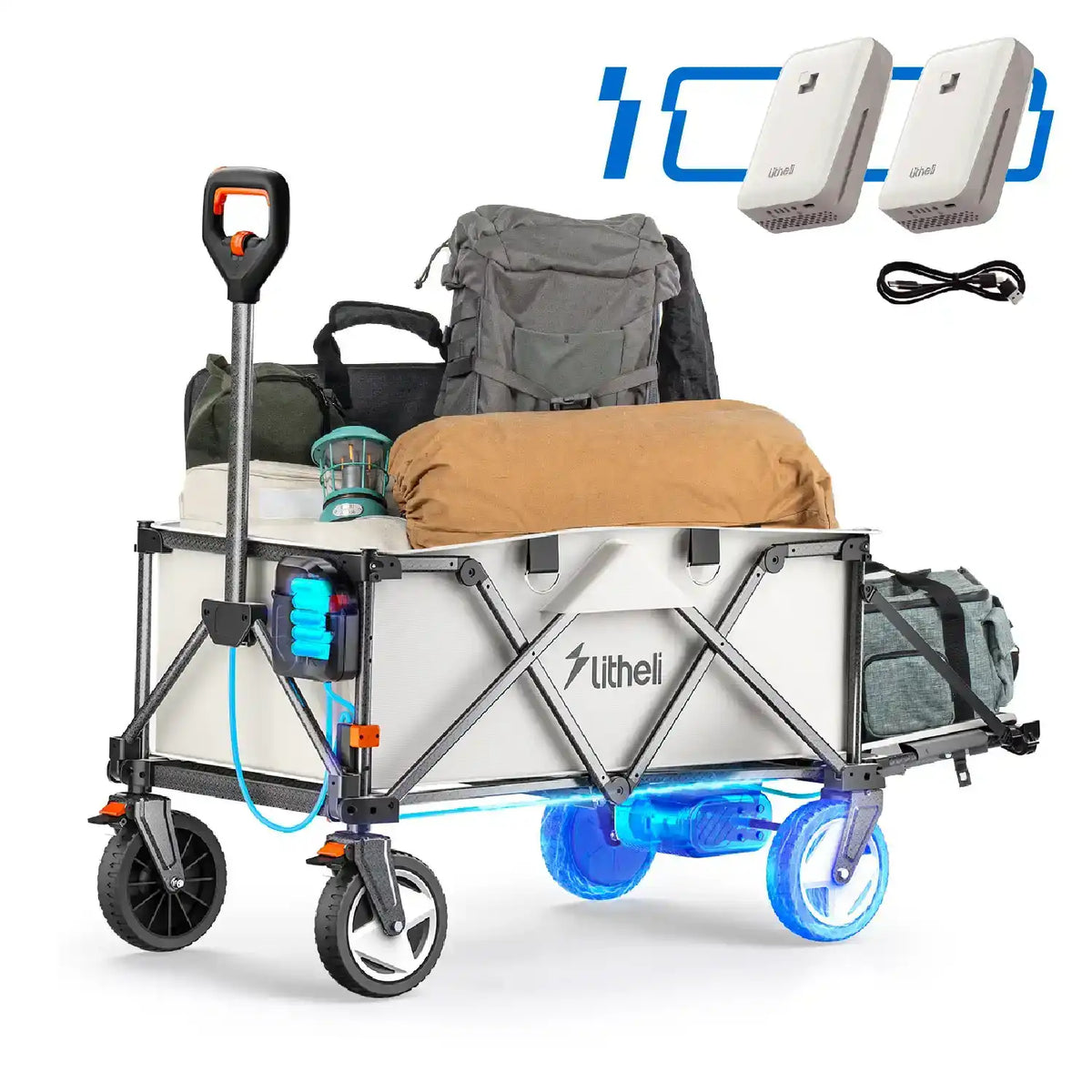 Litheli V140i Beige: The Ultimate Electric Camping Wagon|With 4.0Ah SE Battery Options