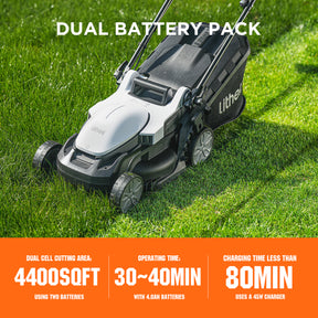 U20 13-Inch Brushless Lawn Mower | Includes 1 x 4.0Ah & 1 x 4.0Ah SE Batteries | Effortlessly Tackle Lawns up to 4400 Sq. Ft.