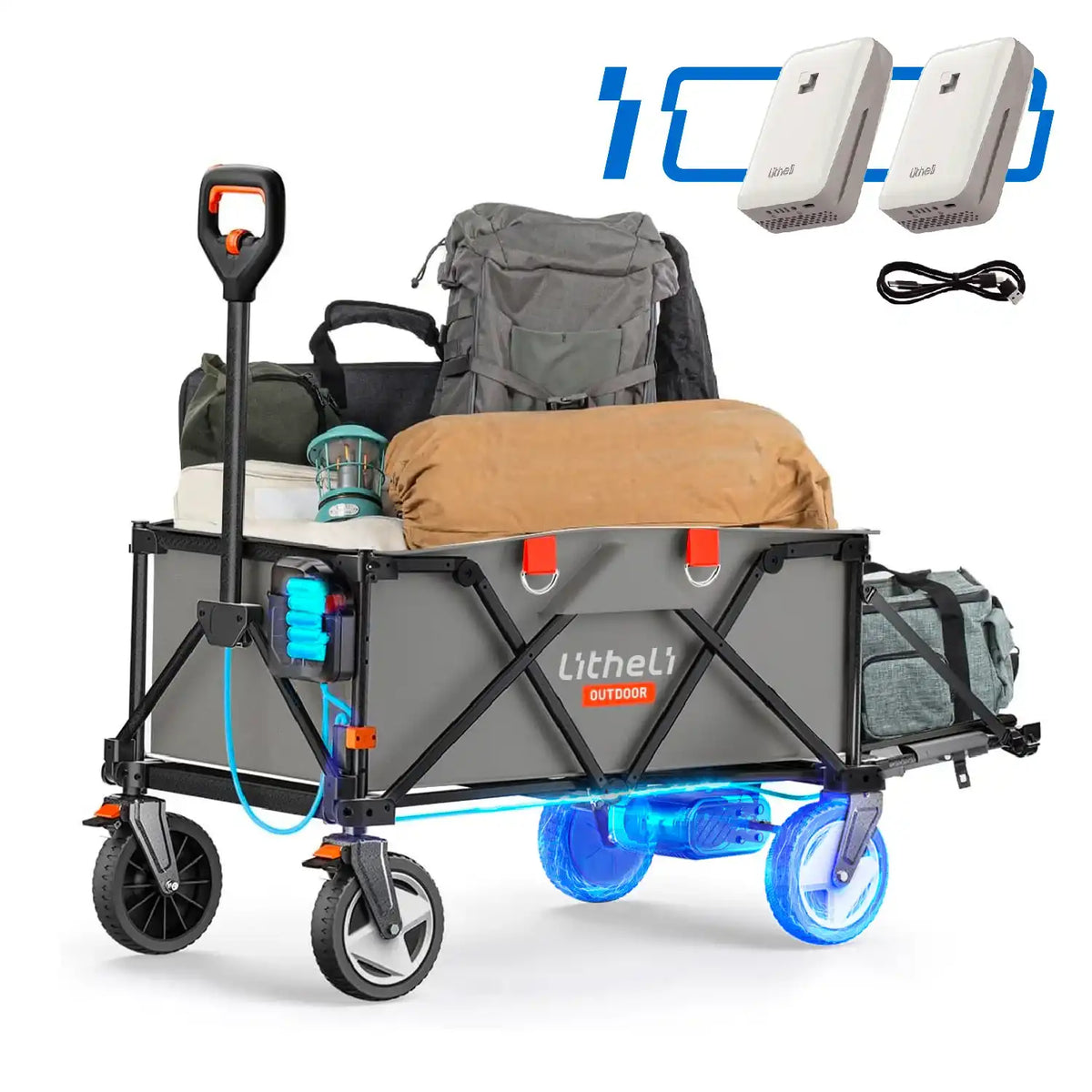 Litheli V140i SE Grey : The Ultimate Electric Camping Wagon|With 1 × 4.0Ah SE Battery