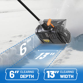U20 2×20V 13" Brushless Cordless Electric Snow Shovel | Includes 2×4.0Ah +  2×2.0 Ah SE Batteries | 17.18lbs, 20ft Snow Throw, Clears up to 10-car Driveways