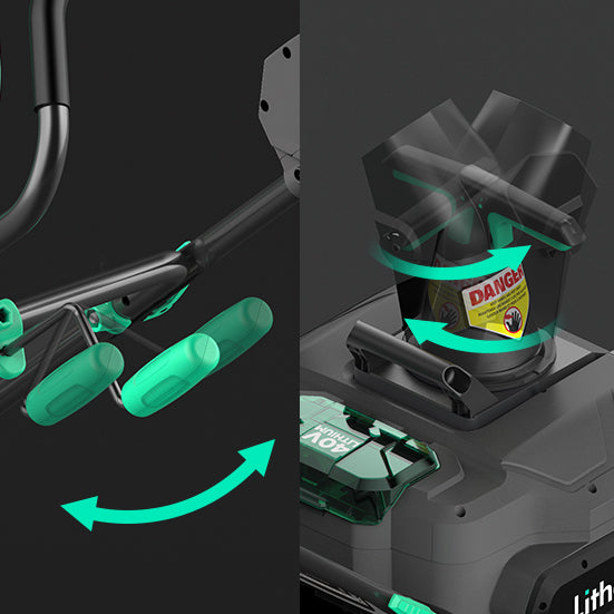 Litheli 40V Battery Powered Cordless Snow Blower, 20'' Electric Snow Thrower with Wheels, LED Lights, 180° Chute, Powerful Snow Removal Kit with 4.0Ah Battery and Fast Charger