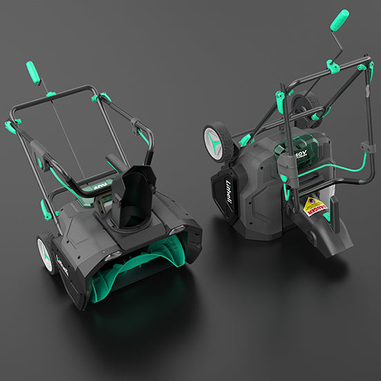 Litheli 40V Battery Powered Cordless Snow Blower, 20'' Electric Snow Thrower with Wheels, LED Lights, 180° Chute, Powerful Snow Removal Kit with 4.0Ah Battery and Fast Charger