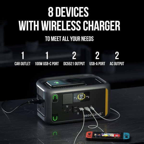 Litheli B600 Portable Power Station with solar panel| 600W 562Wh