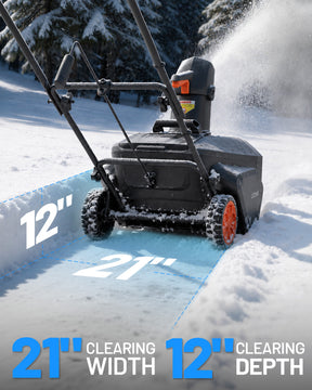 【Pre-Order】Litheli 20" Cordless Snow Blower, 20-Inch Brushless Snow Thrower with LED Lights, 180° Adjustable Chute & Foldable Handle