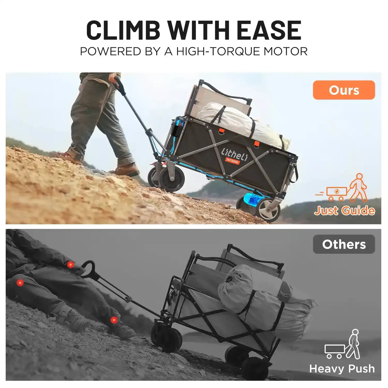 Litheli V140i SE: The Ultimate Electric Camping Wagon| With Various Color and Battery Options