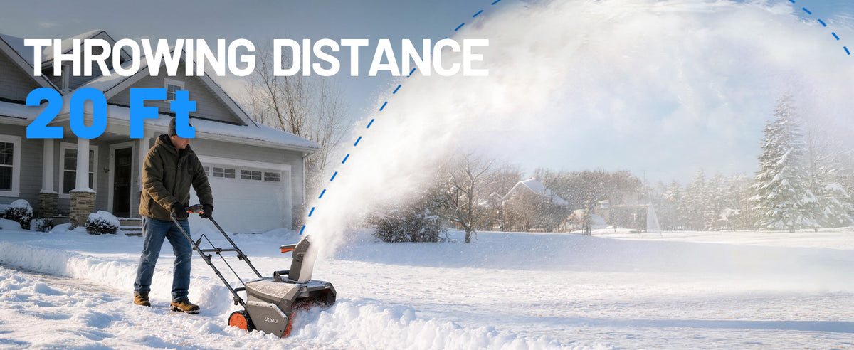 【Pre-Order】Litheli 20" Cordless Snow Blower, 20-Inch Brushless Snow Thrower with LED Lights, 180° Adjustable Chute & Foldable Handle