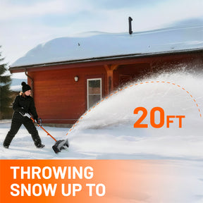 Litheli 20V Cordless Snow Shovel, 13-inch Battery Powered Snow Thrower, with Auxiliary Handle and 4.0Ah+2.0Ah Portable Battery