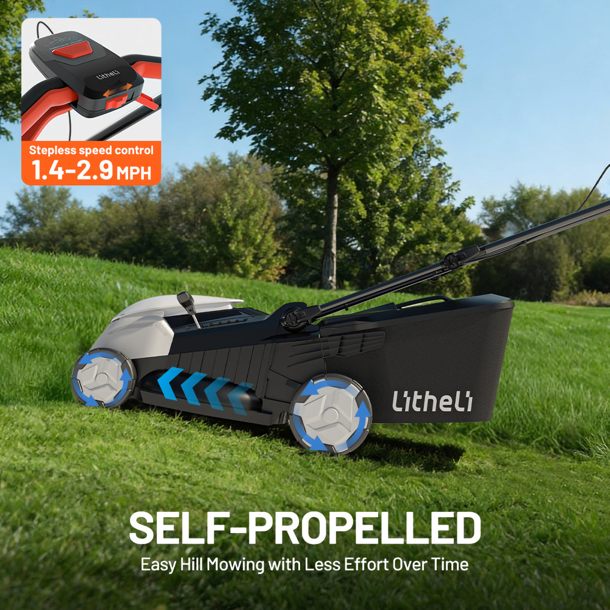 U20 40V 18"  Brushless Self-propelled Lawn Mower | Includes 2 × 5.0Ah Batteries