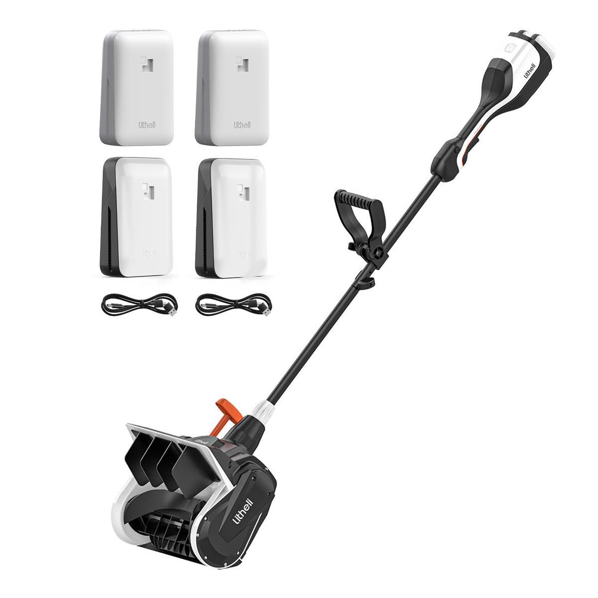 U20 2x20V 13" Brushless Cordless Electric Snow Shovel | Includes 2×4.0Ah +  2×2.0 Ah SE Batteries | 30min Runtime, 14.3lbs