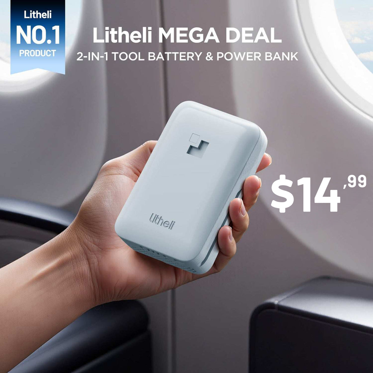 Litheli 2.0Ah 20V 2-in-1 Tool Battery & Power Bank