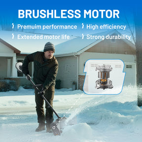 Litheli U20 Cordless Snow Shovel, 2*20V 12" Battery Powered Snow Thrower, Battery Snow Blower with Brushless Motor + 2*4.0Ah Portable Battery