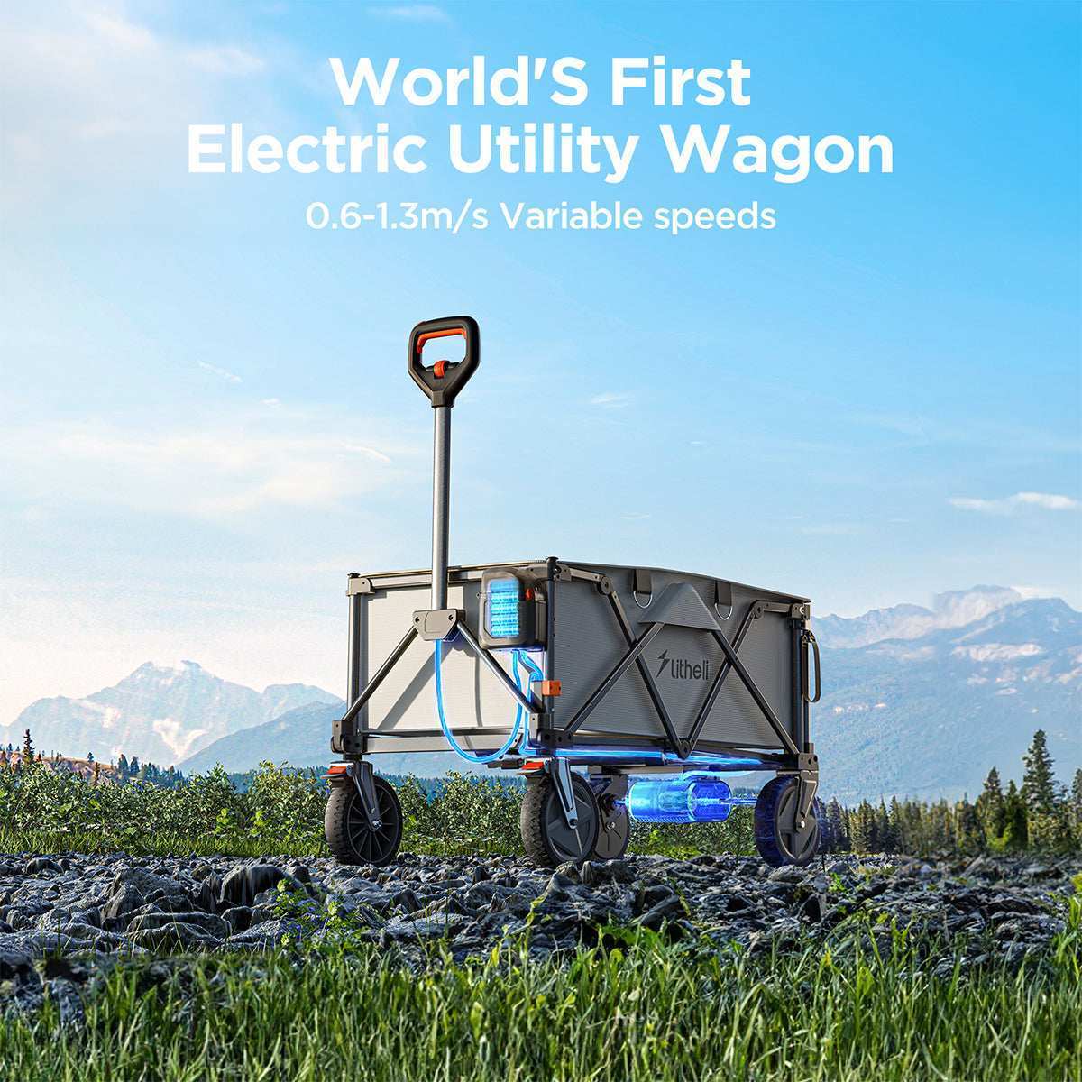 Litheli 自走式電動キャリーワゴン W1 Pro Litheli Electric Carry Wagon W1 Pro Electric Camping Wagon W1 Pro - Litheli, 2 Batteries Included