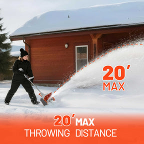 Litheli U20 2x20V 14" Brushless Cordless Snow Shovel | 2*4.0Ah Battery | 14" Wide, 20ft Snow Throw