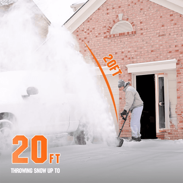 U20 20V 12" Brushless Cordless Snow Shovel | Includes 1x4.0Ah Battery | 9.3lbs, 20ft Snow Throw