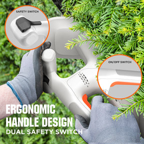 Litheli 20V 16'' Cordless Electric Hedge Trimmer, With 2.5Ah Portable Battery, for Bush & Shrub Cutting, Trimming, Pruning