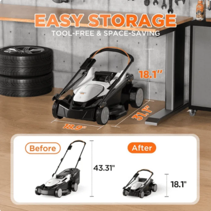 Litheli Brushless Lawn Mower, 40V 21" Cordless Lawn Mower, with 2*8.0Ah Battery&Dual Charger Included