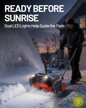 【Pre-Order】Litheli 20" Cordless Snow Blower, 20-Inch Brushless Snow Thrower with LED Lights, 180° Adjustable Chute & Foldable Handle