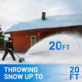 Litheli U20 Cordless Snow Shovel, 20V 12" Battery Powered Snow Thrower, Battery Snow Blower with Brushless Motor + 4.0Ah Portable Battery