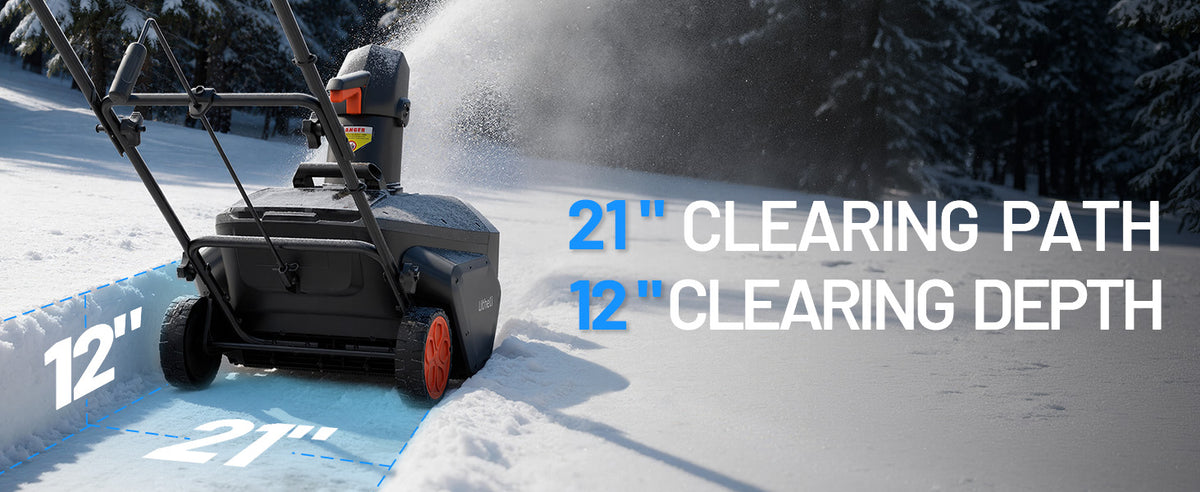 【Pre-Order】Litheli 20" Cordless Snow Blower, 20-Inch Brushless Snow Thrower with LED Lights, 180° Adjustable Chute & Foldable Handle