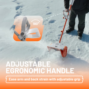 Litheli 20V Cordless Snow Shovel, 13-inch Battery Powered Snow Thrower, with Auxiliary Handle and 4.0Ah Battery, Easy Snow Removal Tool for Driveways, Sidewalks, Patios and Decks