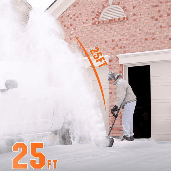 U20 2x20V 12" Brushless Cordless Snow Shovel | Includes 2x4.0Ah Batteries | 9.3lbs, 25ft Snow Throw