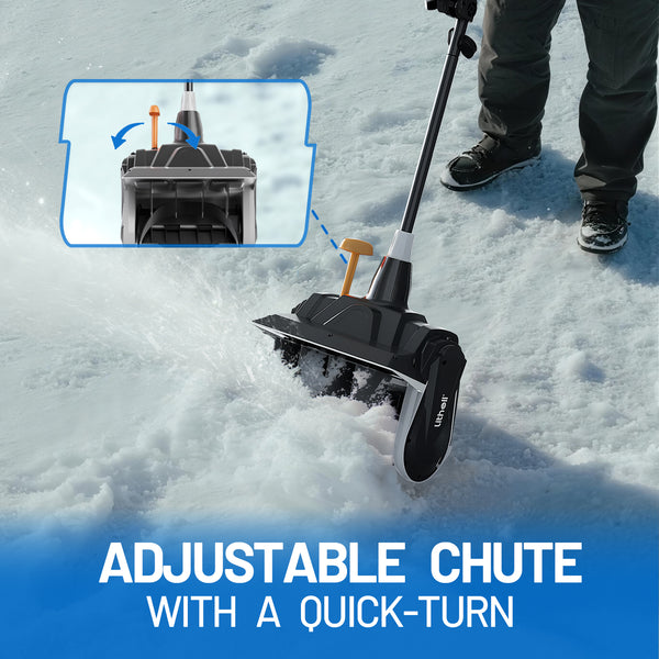 U20 2×20V 13" Brushless Cordless Snow Shovel | Includes 2×4.0Ah SE Batteries | 16.18lbs, 20 ft Snow Throw, Clears up to 6-car Driveways