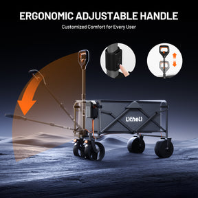 Litheli V100 Grey : Electric Collapsible Folding Outdoor Utility Wagon