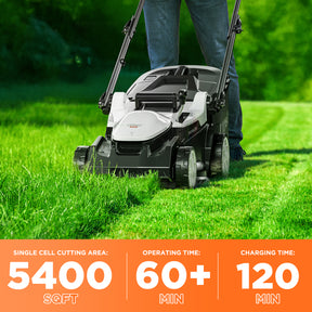 U20 16-Inch Brushless Lawn Mower | Includes 2 x 4.0Ah & 2 x 4.0Ah SE Batteries | Effortlessly Tackle Lawns up to 5400 Sq. Ft.