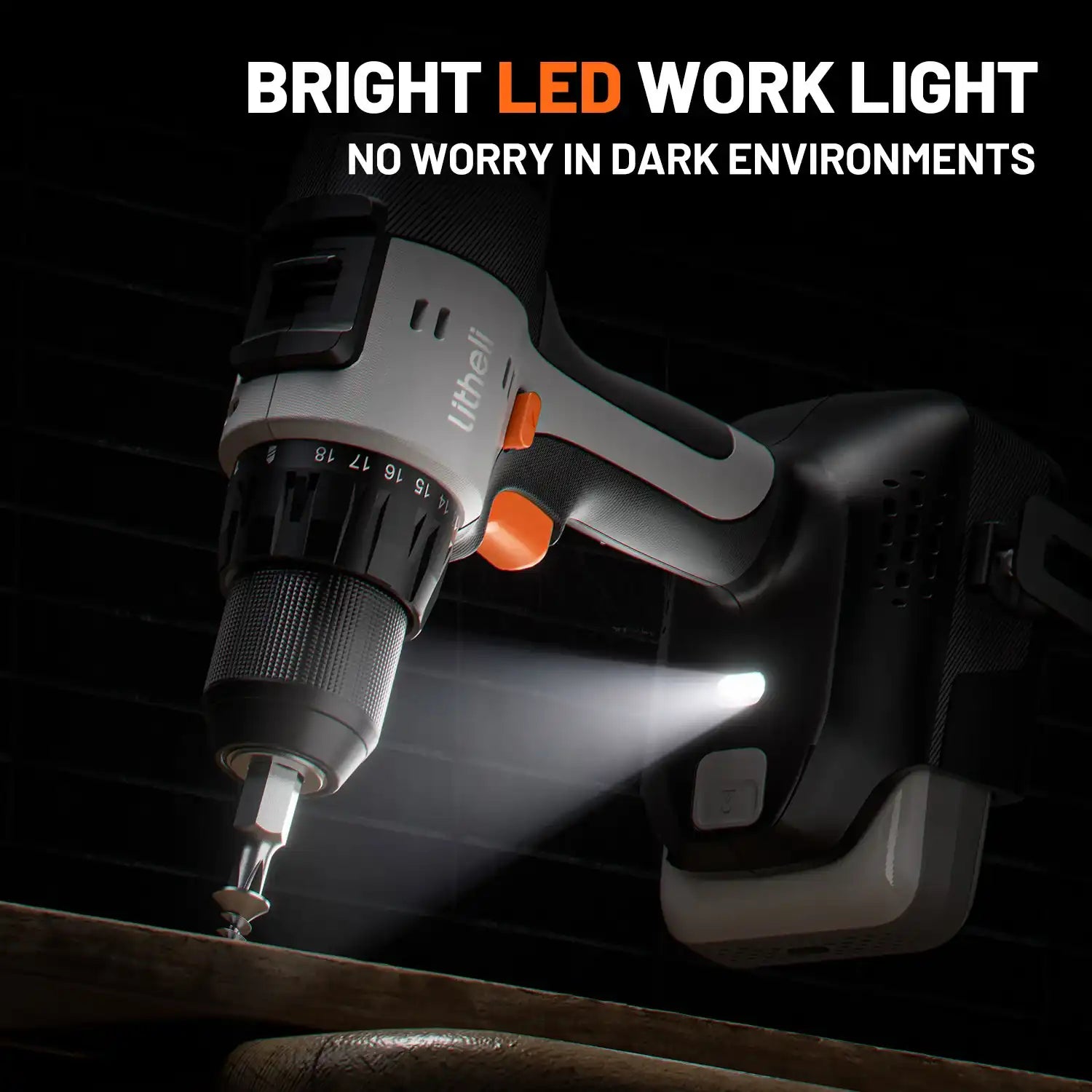 Litheli U20 20V Brushless Impact Driver & 1/2" Drill Driver Kit | with 2.0Ah SE Battery, 54PC Driver Bits, 9PC Nut Drivers & Tool Bag