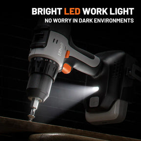 Litheli U20 20V Brushless Impact Driver & 1/2" Drill Driver Kit | with 2.0Ah SE Battery, 54PC Driver Bits, 9PC Nut Drivers & Tool Bag