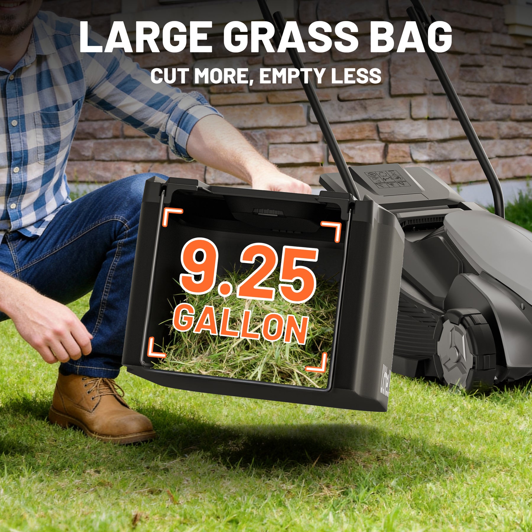 Litheli 20V Cordless Electric Lawn Mower, 14-Inch, Brushless Motor, 5-Position Height Adjustment, with 5.0Ah Battery, for Lawns & Gardens
