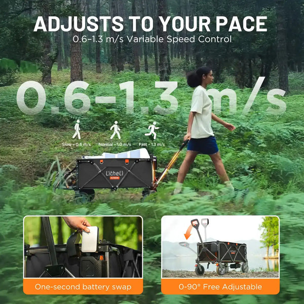 Spacious collapsible cart for beach trips, holding umbrellas, coolers, and towels