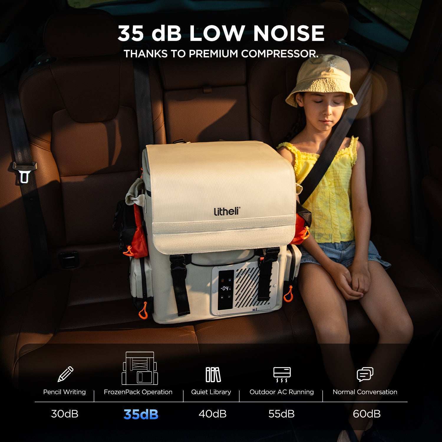 Litheli FrozenPack: The First Backpack Car Fridge|Includes 2 x 4.0Ah  Batteries options
